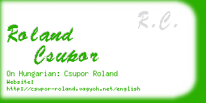 roland csupor business card